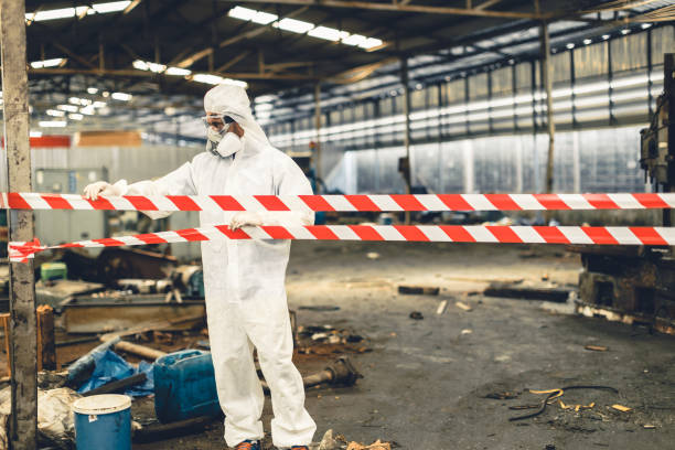 Professional Biohazard Cleanup technician working in Burlington, IN